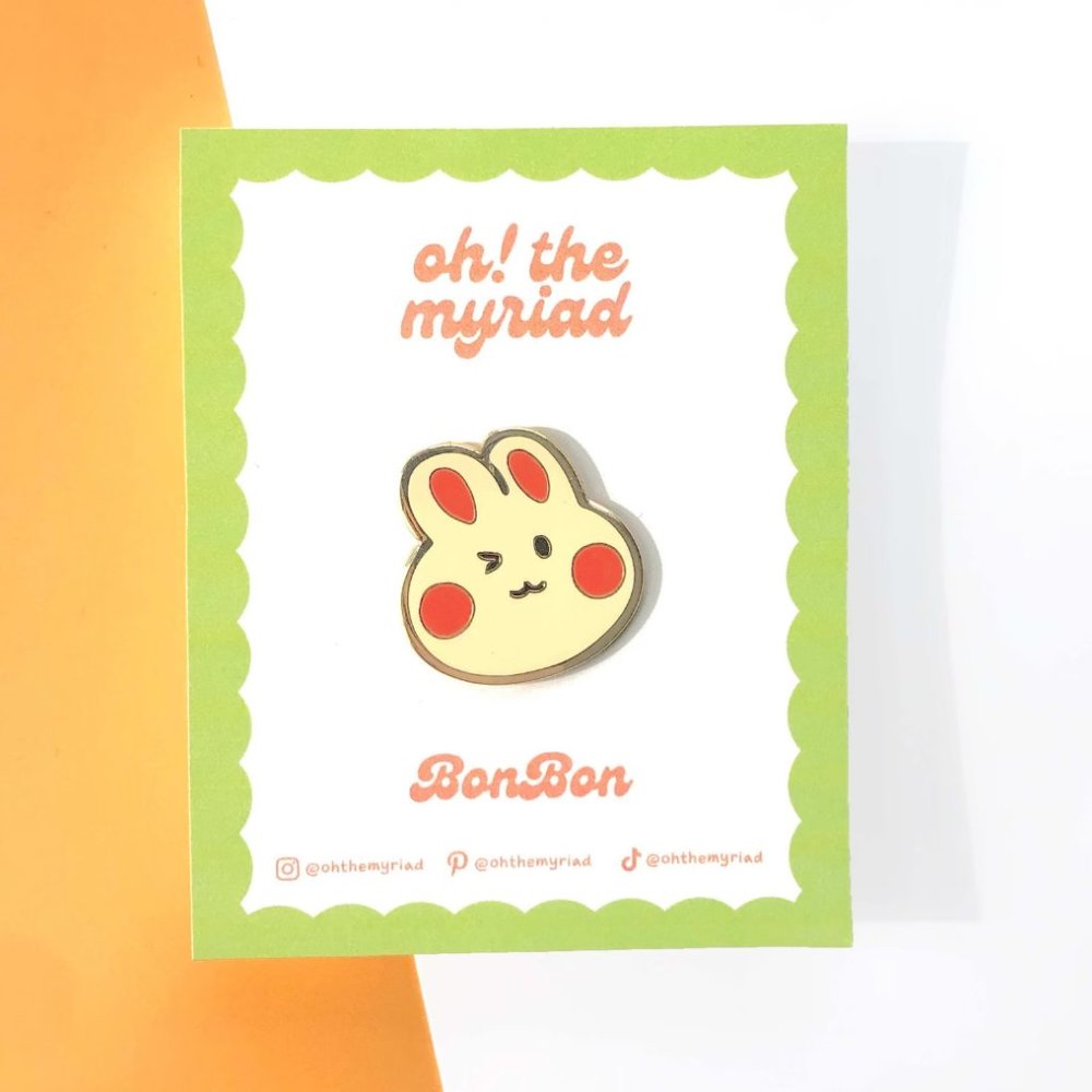 Bunny Pin | Hard Enamel Pin | Cute Pin | Golden Color Pin | Easter Gift